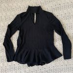 Diane Von Furstenberg  Kalesta 100% Silk Peplum Blouse Black (Size 6) office work Photo 0