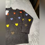 THML  heart knit Pattern Black Sweater small NWT Photo 3