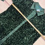 J. McLaughlin Barrett Sequin Shirt Emerald Green Velvet Satin Size Large NEW Photo 7