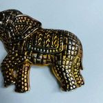 Elephant Jewelry Pin Brooch Textured Multiple Pattern Gold Silver Color Metal Photo 7