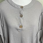 Baltic Born  Henley Gray Button-Up drop shoulder long Sleeve Top size 2X Photo 1
