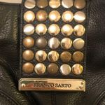 Franco Sarto Black Leather Crossbody Bag Metal Detail Snap Close 3 Compartments Photo 5