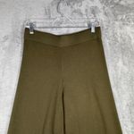 Marled Knit Pants Wide Leg Lounge Women M Olive Green Comfy Casual Size M Photo 3