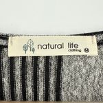 Natural Life  Women's Medium Striped Long Sleeve Duster Cardigan‎ Slit Hem Gray Photo 3