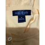 August Silk Yellow Button Front Silk Blend Cardigan Sweater Women's Medium Photo 4