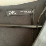 ZARA NWT  Black Faux Leather Ruched V-Neck Mini Dress XS Photo 10