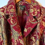 VTG ELLC Luxurious Red and Gold Patterned Blazer size XL Photo 5