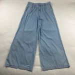 Sincerely Jules Light Wash Chambray Denim Wide Leg Summer Trouser 30 Blue Photo 0