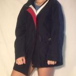 Liz Claiborne NAVY RED WHITE DENIM  ZIP UP JACKET Photo 0