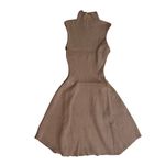 Lucky Clover Skater Ribbed High Neck Dress in Taupe, Size S/M​ Tan Size M Photo 1