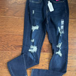 SO  High Rise Skinny Jeans Size 3/26W Dark Wash Distressed Destroyed NWT Photo 0