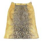 Roberto Cavalli Vintage  Snake Print Skirt Size L Yellow Black Gold Glittery Photo 5