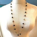 J. Crew Gold tone Black Long Necklace Photo 0