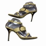 Dolce & Gabbana Women's Beige Leather Gold Buckle Strappy Heels Size 40 Italy Photo 9