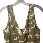 Paper Heart  Olive Abstract Print Linen Blend Sleeveless Maxi Dress Sz Large Photo 2