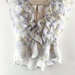 Storia Sleeveless Ruffle Front Blouse Top Purple Blue Large Photo 4