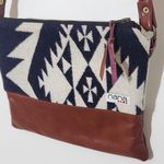 Nana Navy and Brown Women's Bag Nana Aztec Print Leather Bag Black Photo 3
