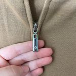 NWOT vintage Architect women’s tan cream zip jeweled sleeve full zip sweatshirt Size L Photo 3