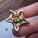 Swavorski Swarovski Crystal Gold Tone Blue Star Starfish Stud Pierced Earrings Swan Signed Photo 4