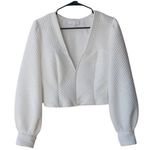 Anthropologie x Eri + Ali White Crop Top Jacket Photo 0