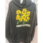 No Boundaries  Sunflower Print Graphic Hoodie Charcoal Gray Oversized XXXL Photo 1