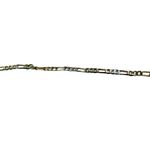 Sterling Silver Figaro Chain Gold Plated Necklace Photo 4