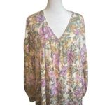 Entro  Lavender Floral Long Sleeve Babydoll Dress - Medium Photo 1