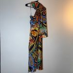ZARA  Paisley Floral‎ Print One Shoulder Midi Dress Asymmetric Party Size XS Photo 3