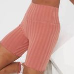 Aerie  Offline Ribbed Lettuce Hem Offline OG Bike Short 7" Pink Salmon Sz S Photo 1