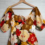 Billabong  mini dress floral cotton puff sleeves Photo 2