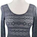 American Eagle Fitted Gray Open Back Lace Knit Sweater Photo 1