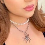 Silver Spider Halloween Necklace New Photo 6