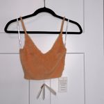 For Love & Lemons NWT Knitwear Gwen Fuzzy Crop Tank - Light Orange Photo 1