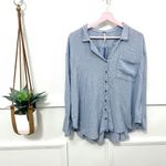 Free People  Magic Breeze Shirt Blue Stripe Long Sleeve Size S OB674612 Photo 1