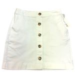 Maison Jules Womens Skirt Denim Blue Jean Button Down Straight White Size 0 Photo 6