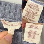 Hem & Thread Blue & Grey Colorblock Patchwork Fringe Knit Crewneck Sweater Photo 2