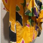 ZARA  Ruffled Island Geometric Yellow Tank Top Photo 4