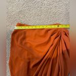 SheIn High-Slit Ruched Burnt Orange Midi Skirt Photo 3