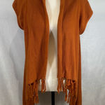 Willi Smith  burnt orange fringe cardigan sweater size medium Photo 0