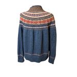 Tiara International Vtg Womens Full Zip Cardigan Sweater Large Blue Nordic Cozy Photo 3