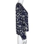 ASTR Anthropologie Shirt Womens Medium Navy Blue White Floral Flower Bloomcore Photo 1