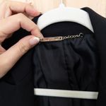 Carmen Marc Valvo Womens Blazer Size L Black One Button Classic Chic Minimalist Photo 2