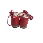 SHOEDAZZLE Women’s Flat Espadrille Rhinestone Medallion Wraparound Sandals Sz 7 Red Photo 5