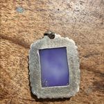 sterling silver pendant with a rectangular moonstone ornate bezel setting. Photo 1