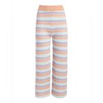 Alice + Olivia  Basil Knit Pastel Multi Striped Wide Leg Crop Pant XS Photo 1