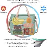 Insulated Lunch Bag for Men Women,Leak Proof Lunch Box for Work,Large Lunch Tote Bag With Removable Shoulder Strap with Side Pockets,Reusable Lunch Cooler Bag For Picnic Hiking Photo 6