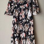 re:named sz S black pink floral off shoulder maxi sundress Photo 0