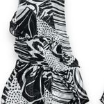 Chico's Black White Abstract Print Sheer Ruffled Scarf Photo 3