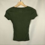 Hollister  Hunter Green Ribbed Button Down Front Short Sleeve T-Shirt XS Photo 1
