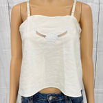 VINTAGE MEDIUM Undercover Wear 60's Cream Sheer Crop Top Floral Photo 0